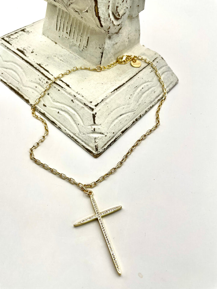 Mavis Large Cross Necklace