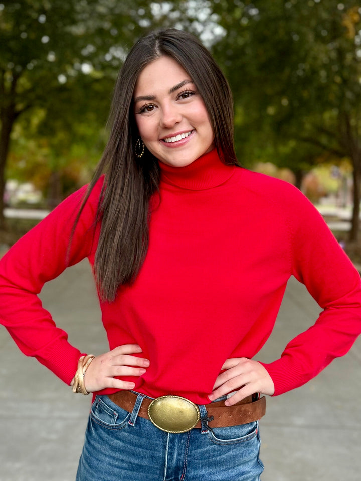Dorothy Red Turtleneck Sweater