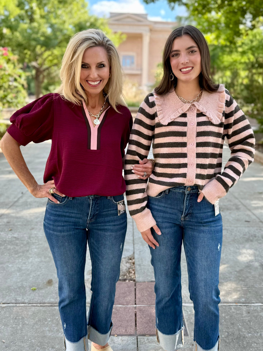 Pop of Blush Striped Sweater