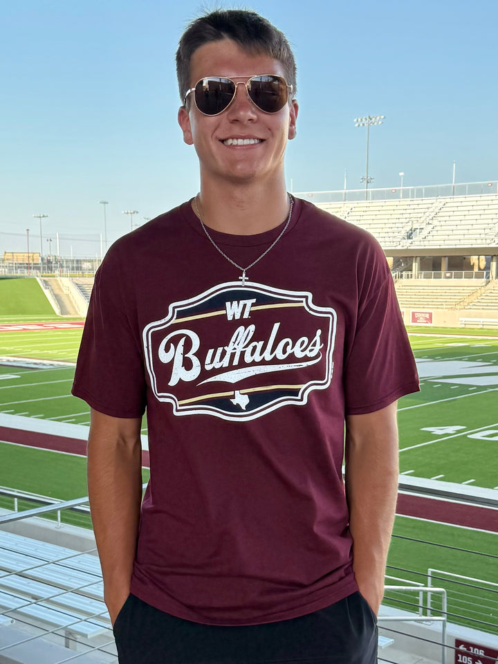 Buffaloes Badge Maroon Graphic Tee
