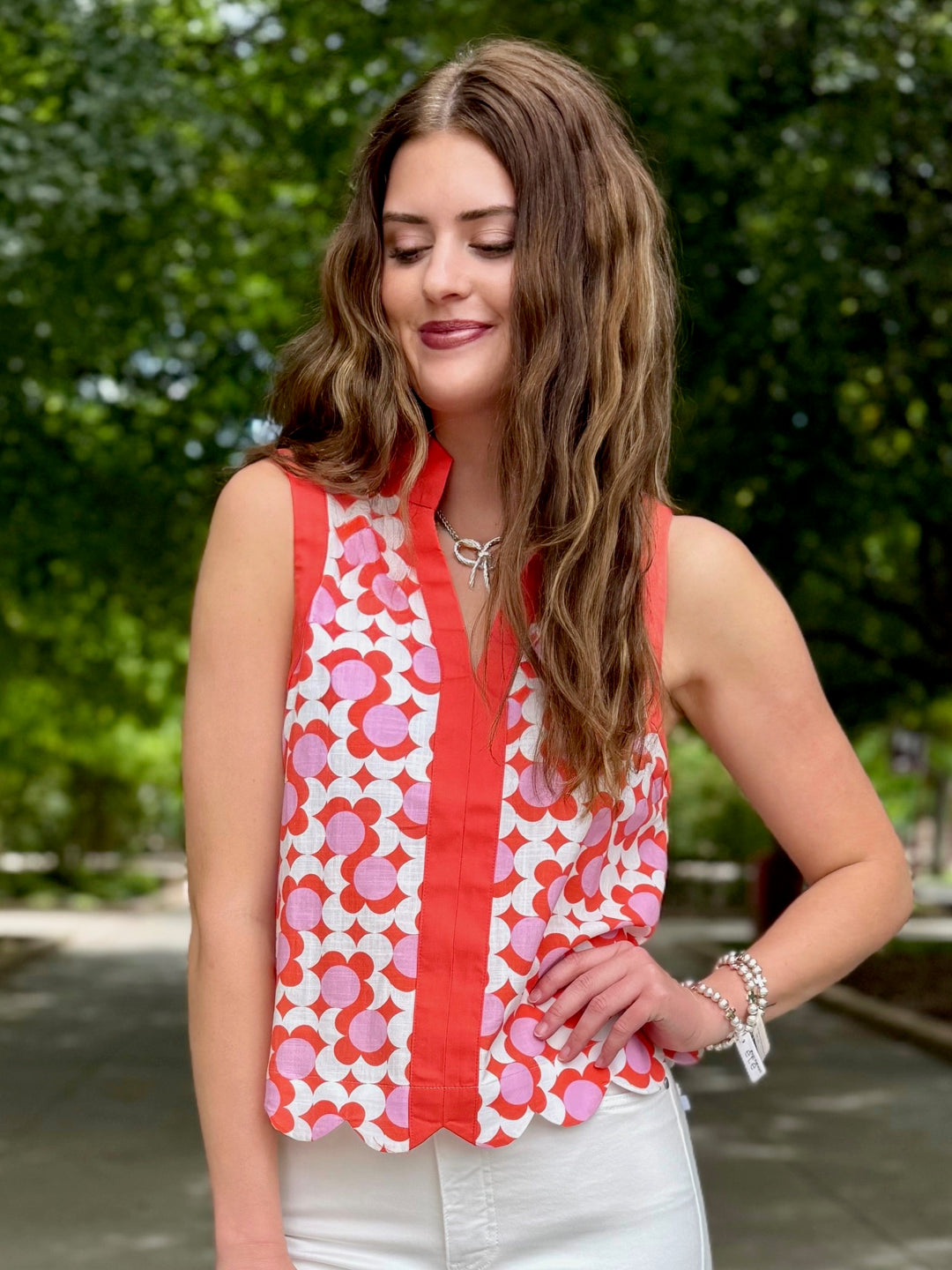 Retro Blooms Sleeveless Top