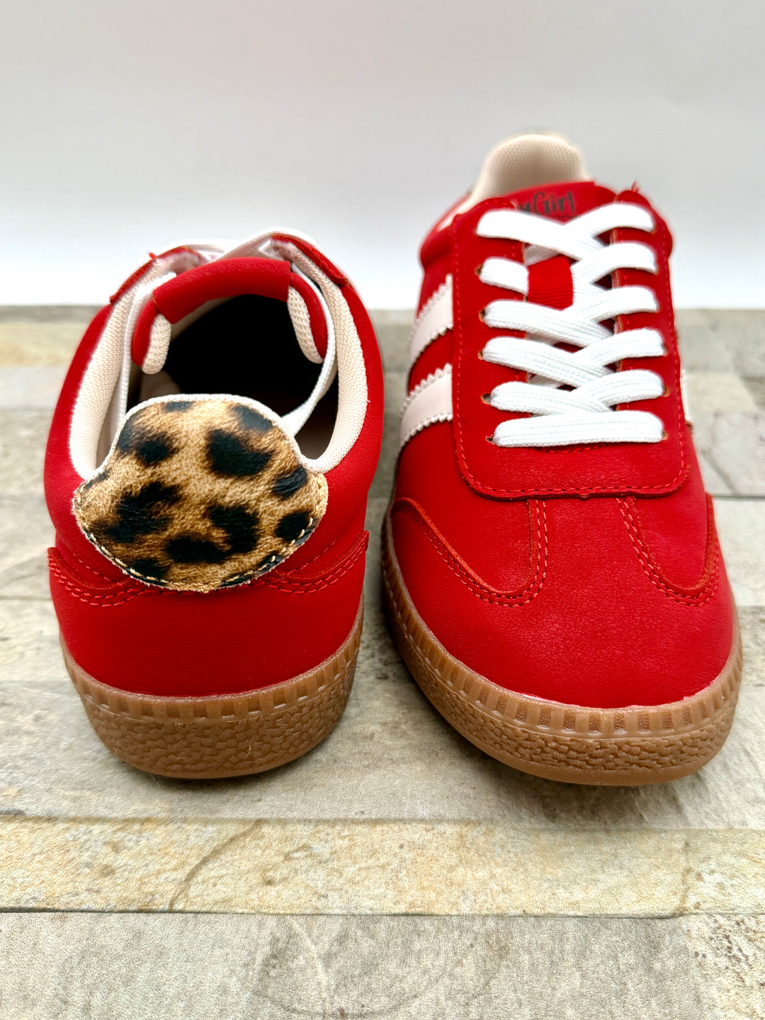 Heads Up Red & Leopard Sneaker by Corkys