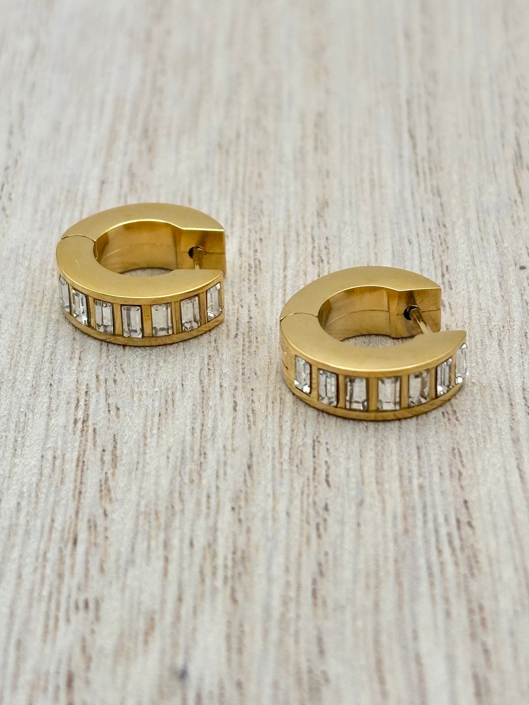 Ashley Baguette Hoops by ChansuttPearls