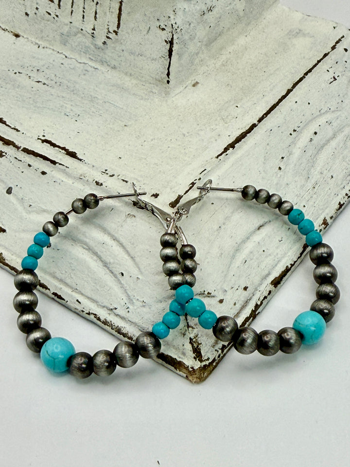 Kole Turquoise Hoop Earrings