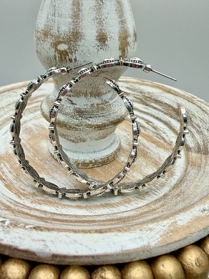 Westie Silver Hoops