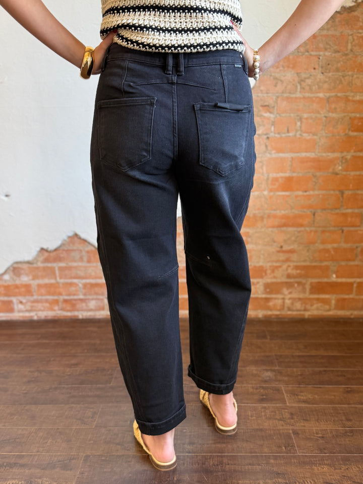 Adalee High Rise Cuff Barrel Jean by Risen