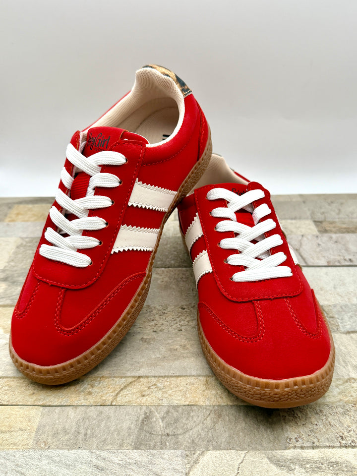 Heads Up Red & Leopard Sneaker by Corkys