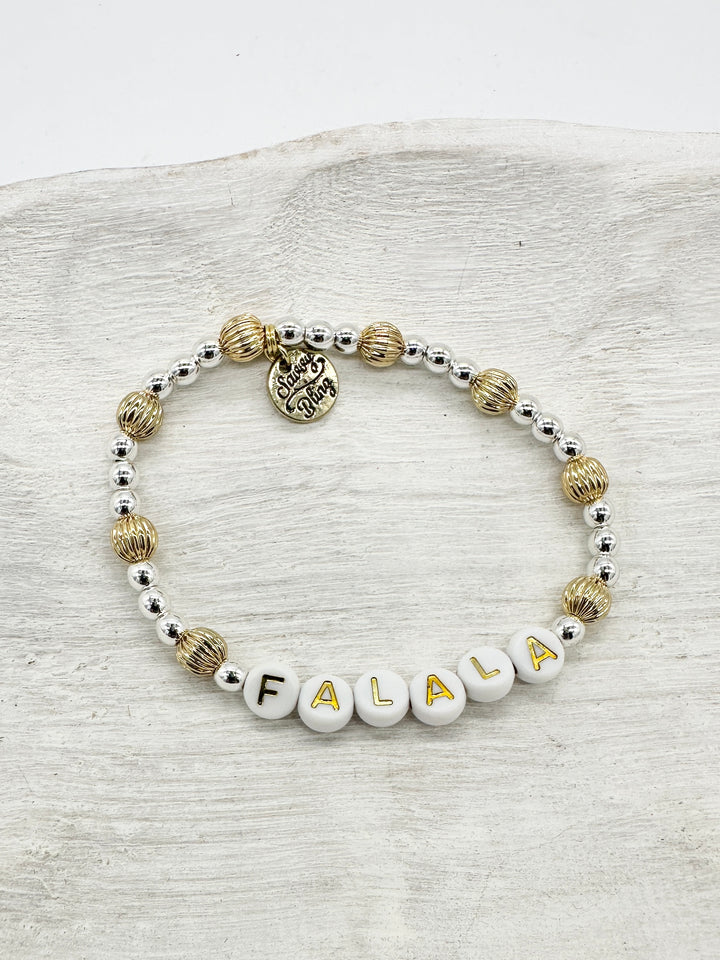 Christmas Sayings 18K Gold Filled Beaded Bracelet