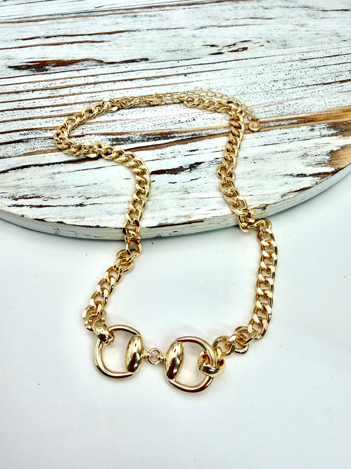 Gold Equestrian Bit Necklace