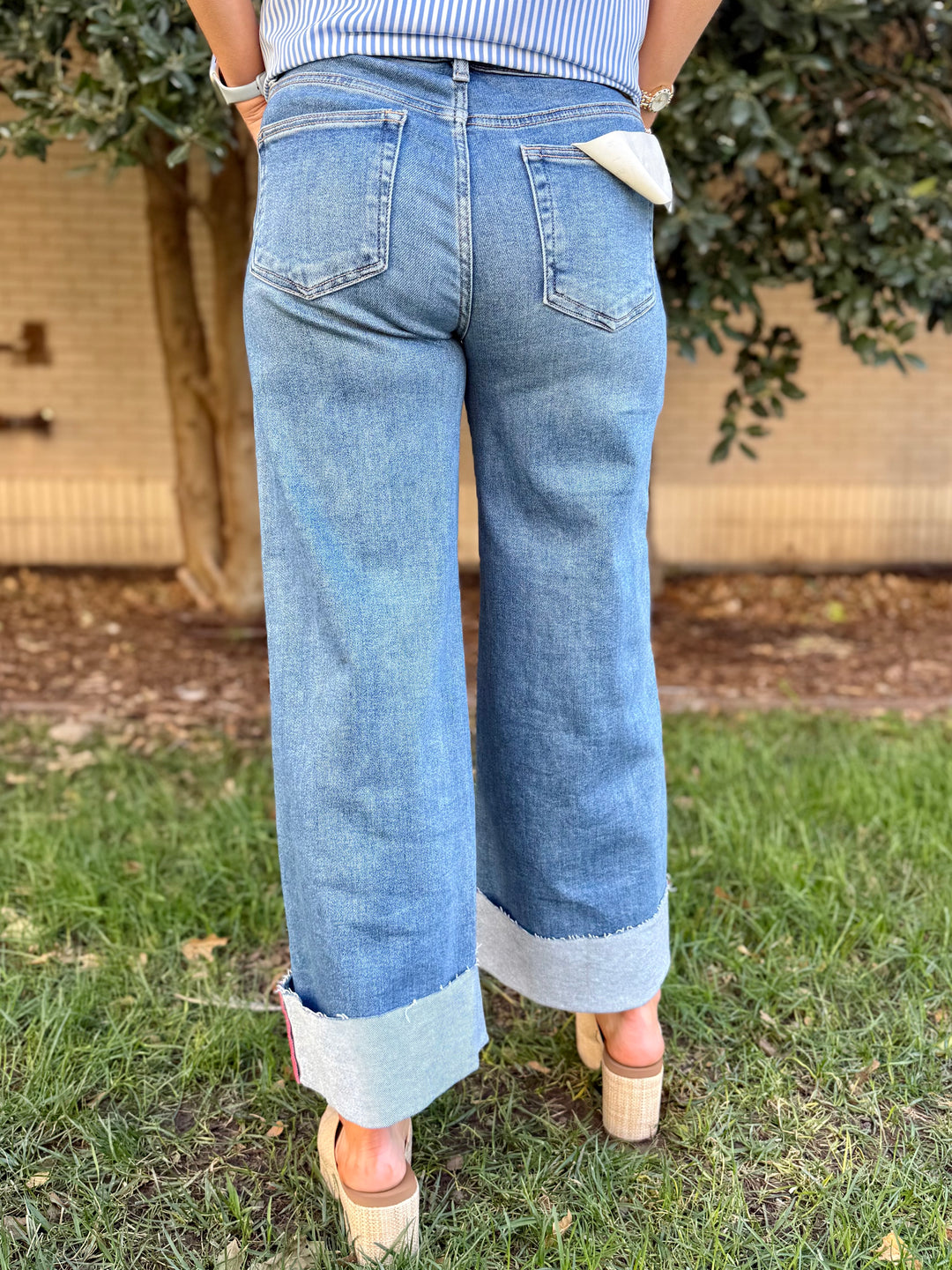 Nellie Mid Rise Cropped Wide Leg Jean by Risen