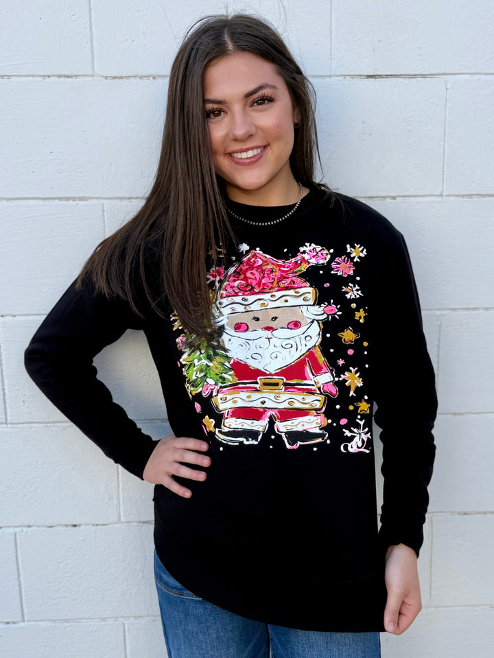 Callie Ann Stelter Santa Claus Poncho Sweatshirt by Texas True Threads