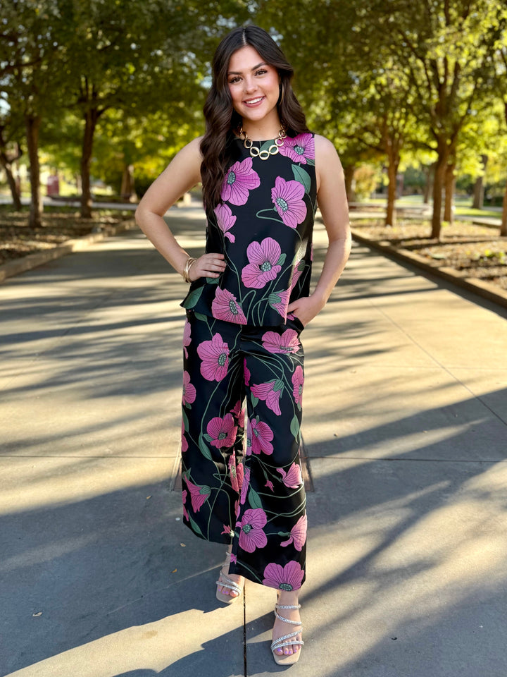 Midnight Garden Black Pant Set