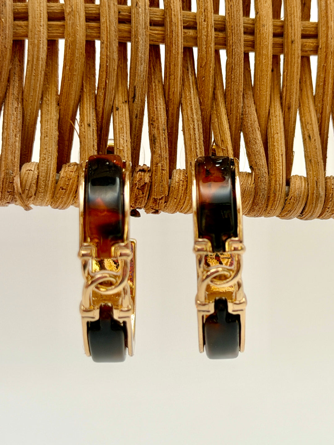 Gold Tortoise Hoop Earrings