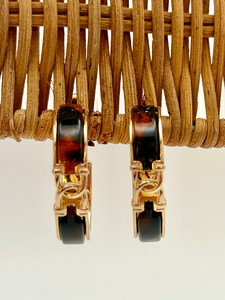 Gold Tortoise Hoop Earrings