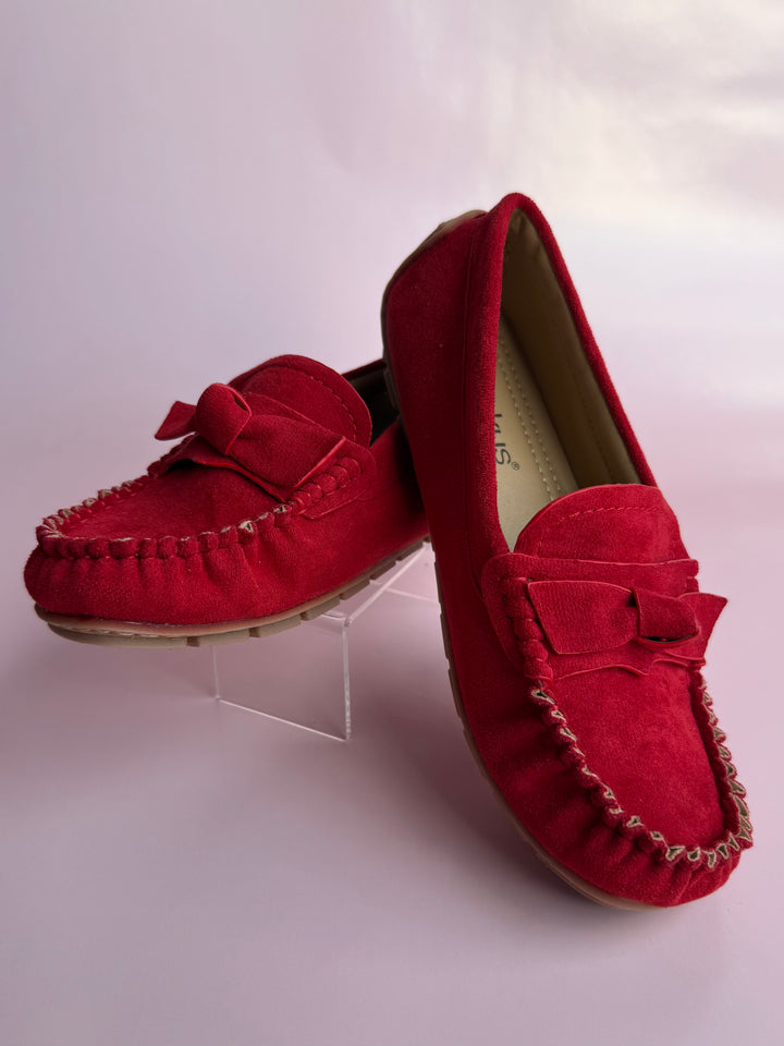 Driving Miss Daisy Red Faux Suede Loafer by Corkys