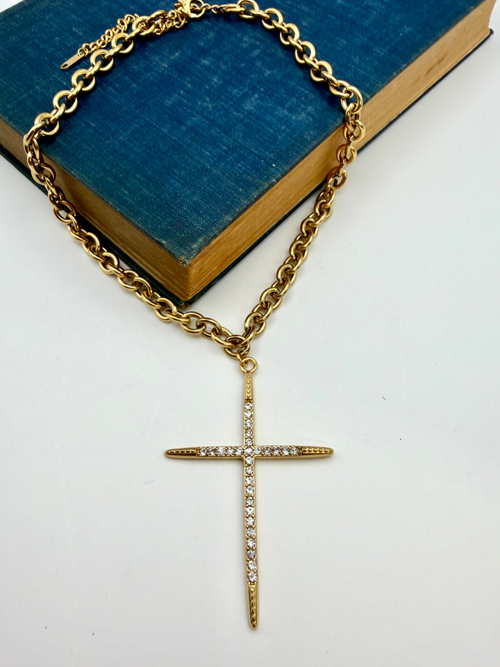 Luxe Large Cross Necklace