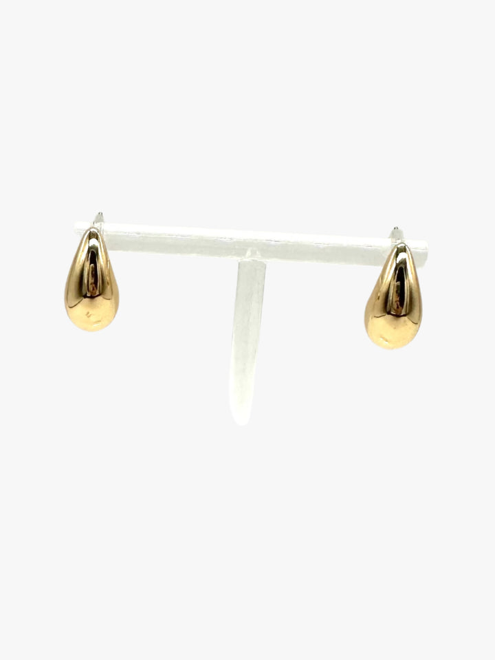 Icon Mini Puffed Teardrop Gold Stud Earrings