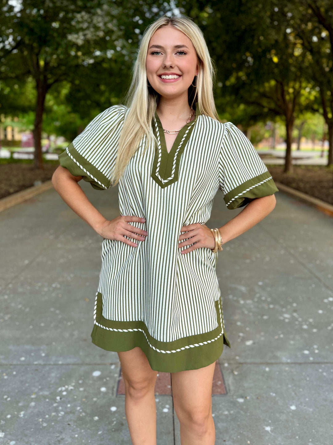 Sunday Stripes Puff Sleeve Dress