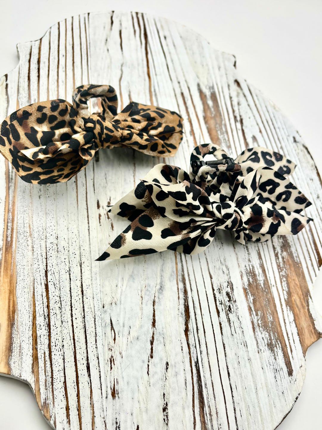 Leopard Scarf Claw Clips