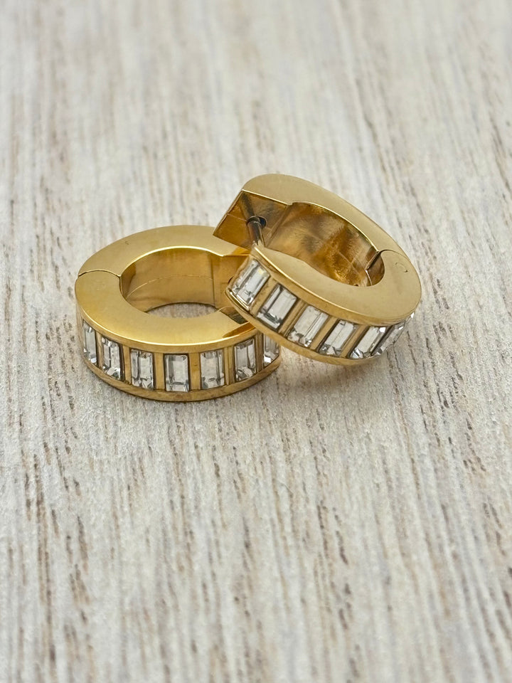 Ashley Baguette Hoops by ChansuttPearls