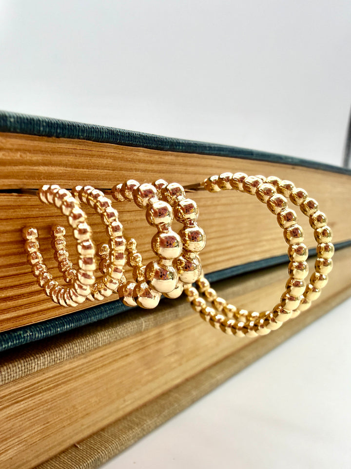 Stella Gold Beaded Hoops Set