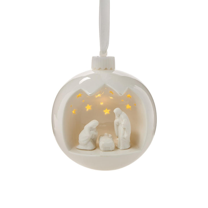 Light Up Porcelain Nativity Ornament
