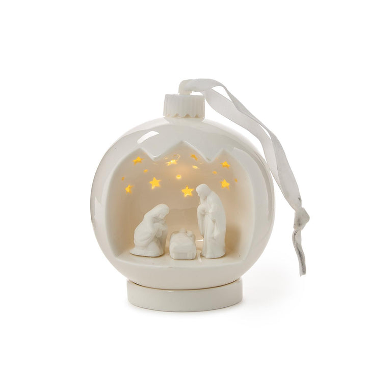 Light Up Porcelain Nativity Ornament