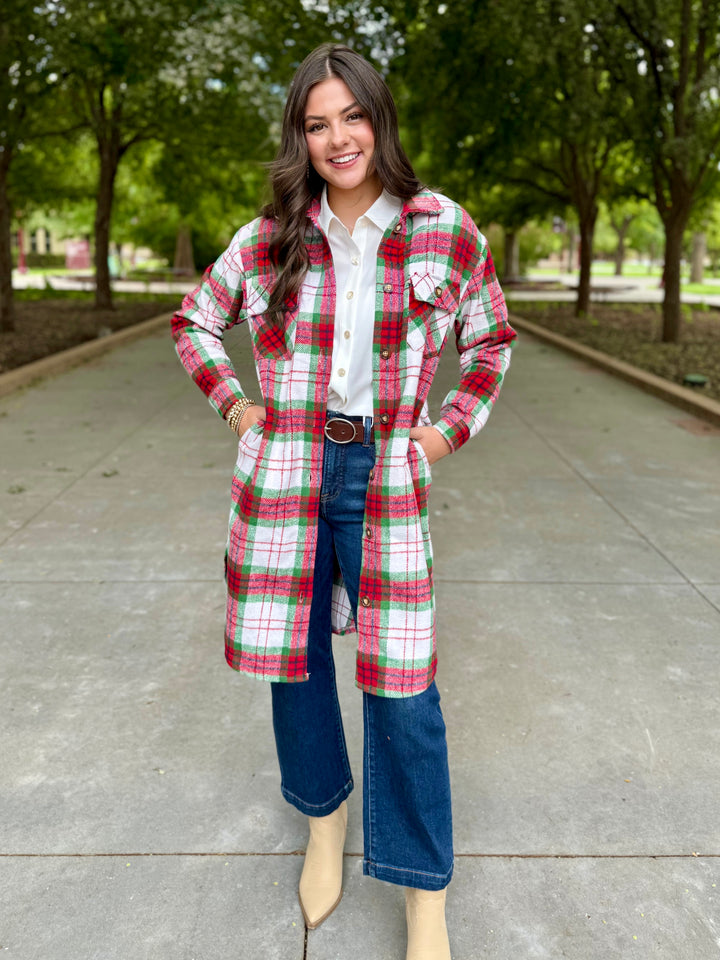 Candy Cane Land Long Shacket