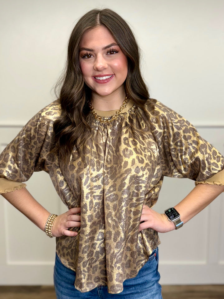 Golden Hour Metallic Blouse