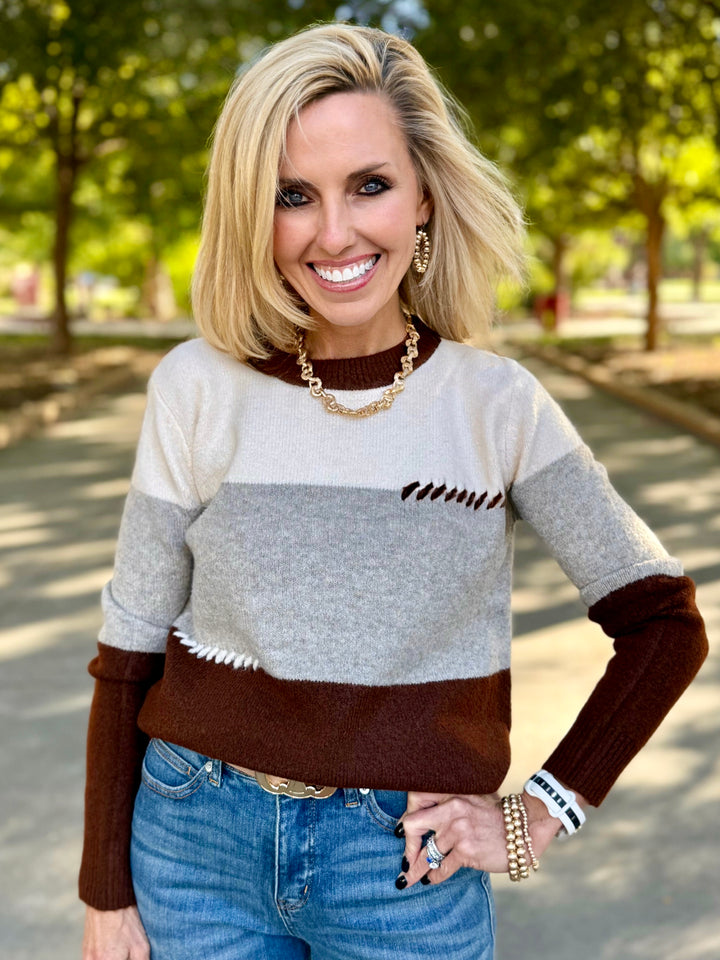 Spice Blend Brown Block Sweater