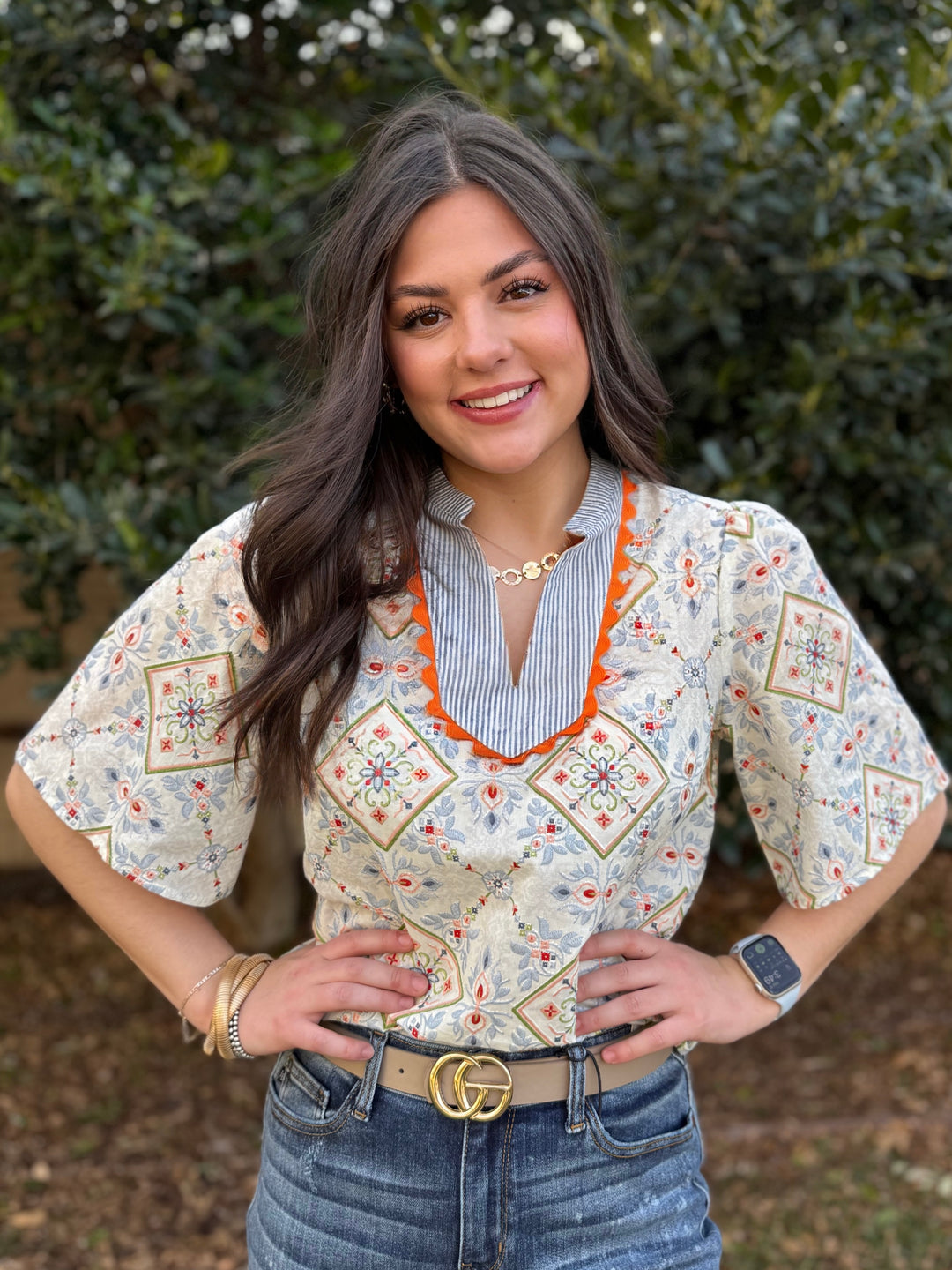 Fresh Picked Embroidered Pattern Top