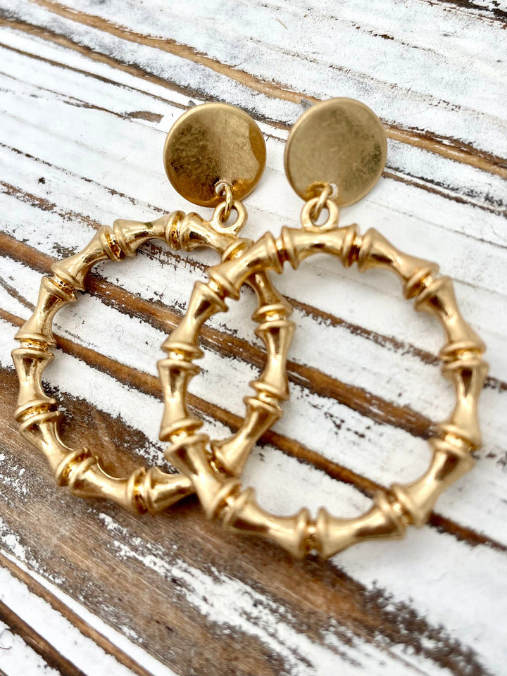 Iris Gold Bamboo Earrings