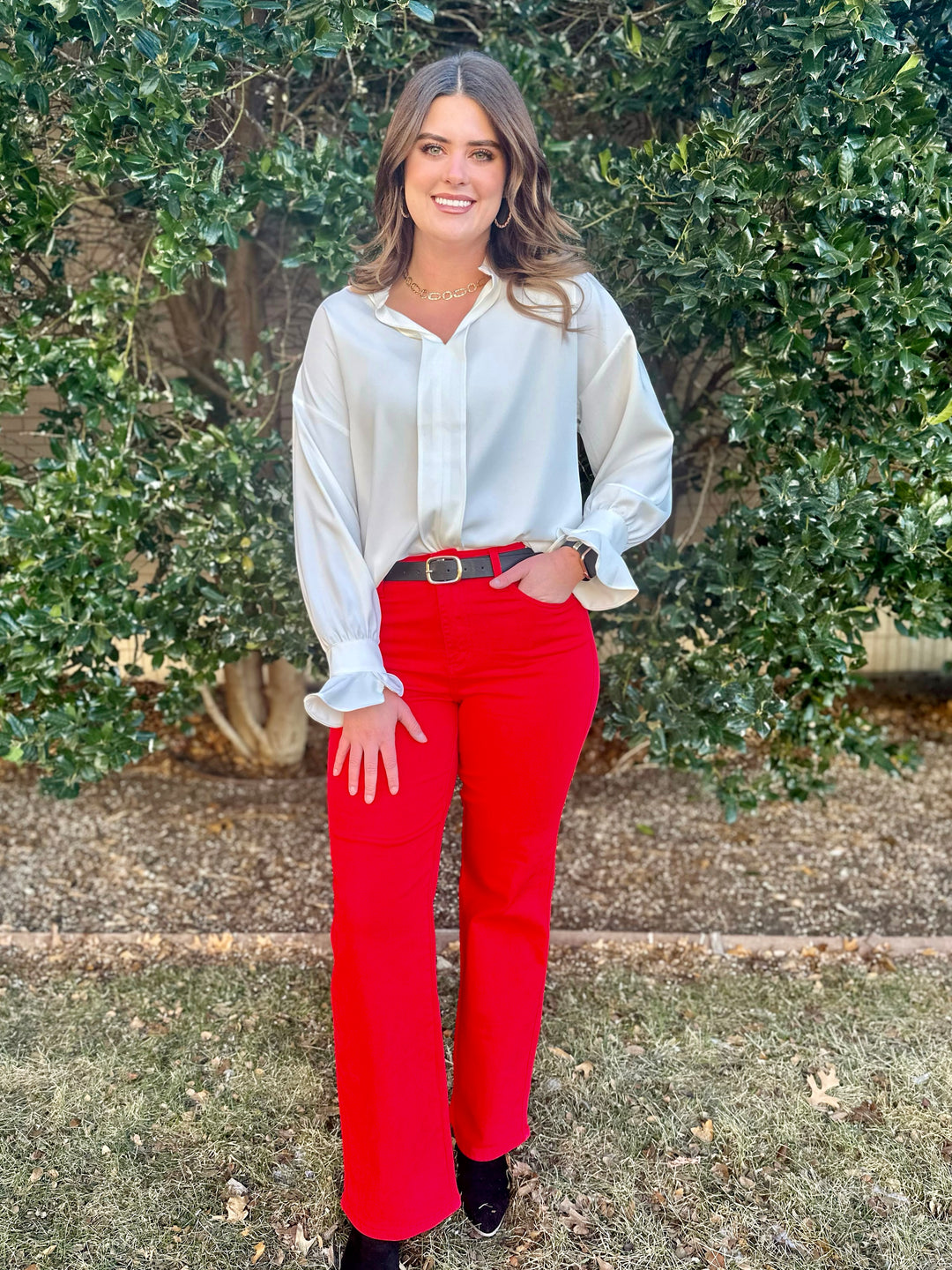 Braelynn Straight Fit Red Jean by Judy Blue