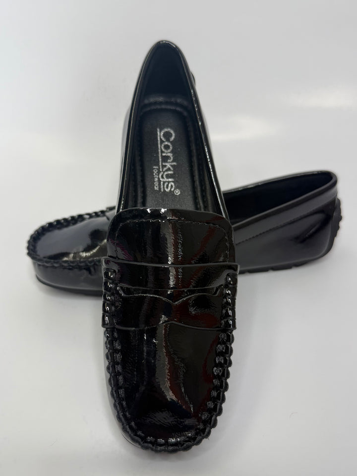 Penny For Your Thoughts Black Patent Loafer by Corkys