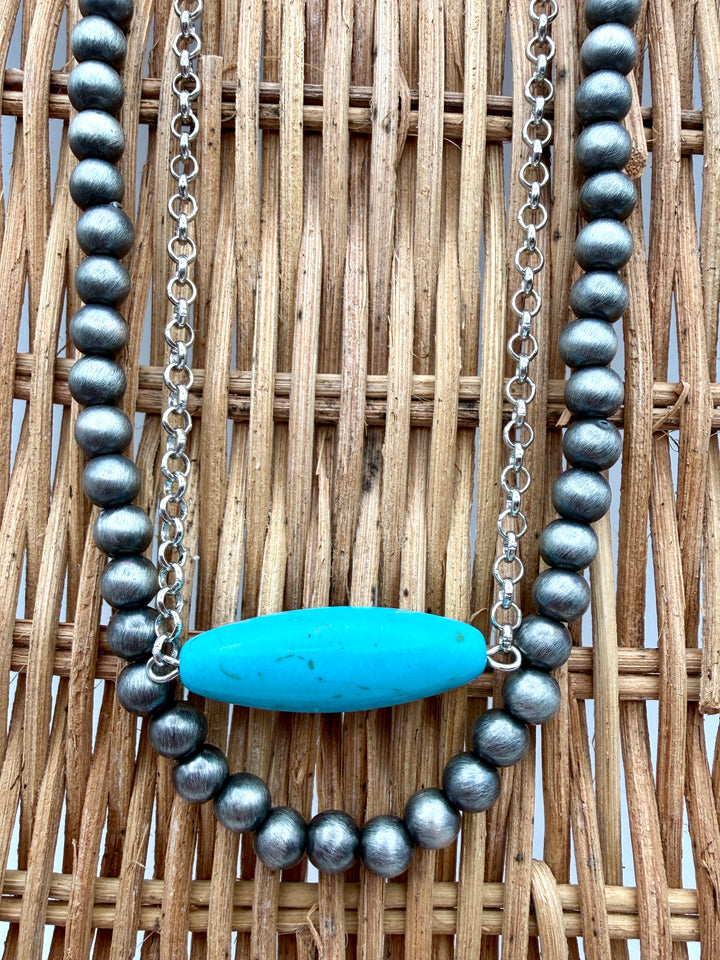 Sylvia Layered Turquoise Pendant Necklace