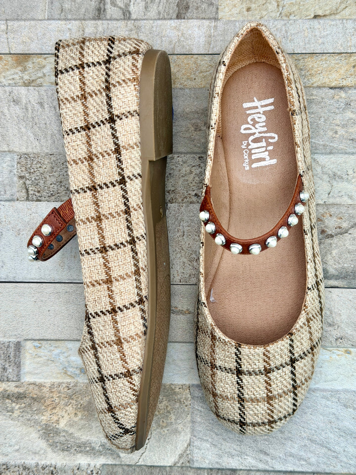 Tea Time Plaid Flat by Corkys