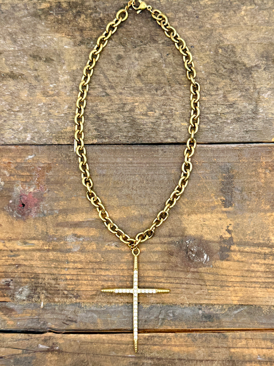 Luxe Large Cross Necklace