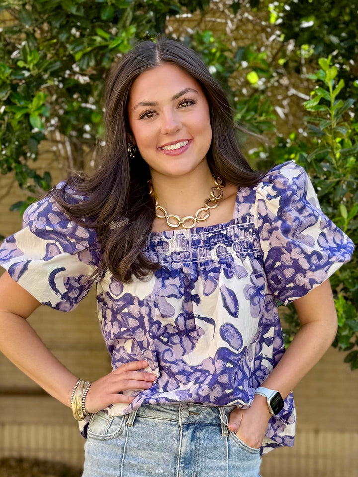 Pretty in Petals Purple Blouse
