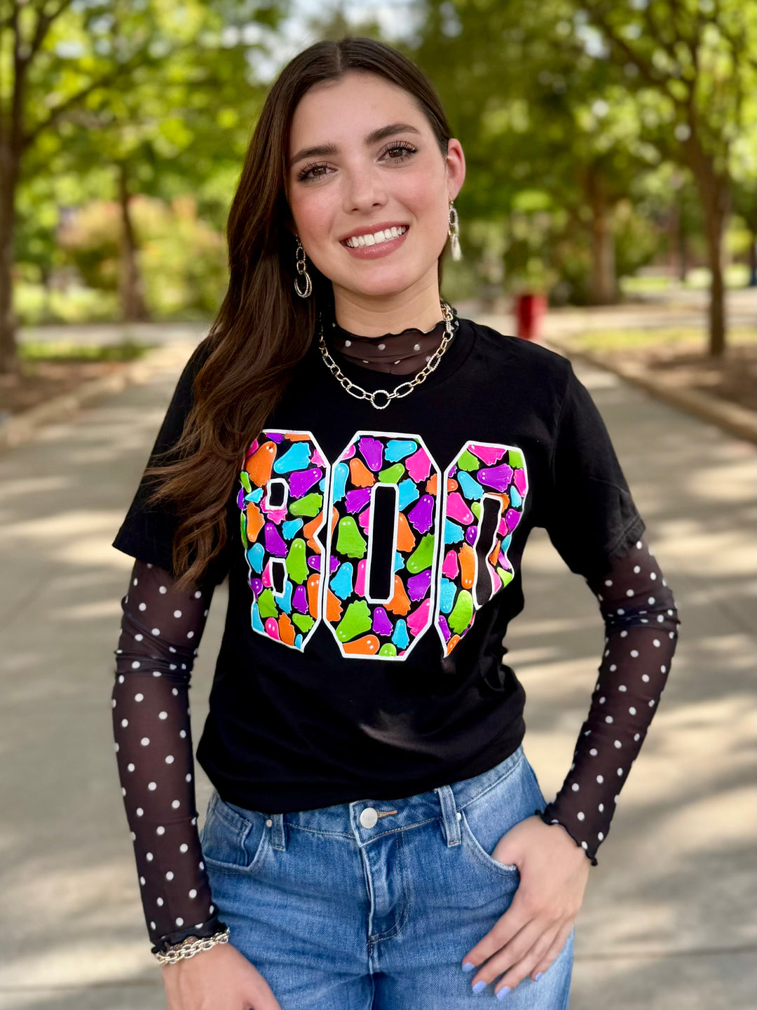 Polka Dot Sheer Layering Top