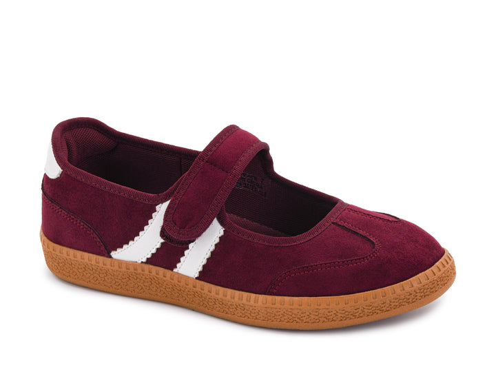 Calm Down Mary Jane Sneaker in Maroon by Corkys