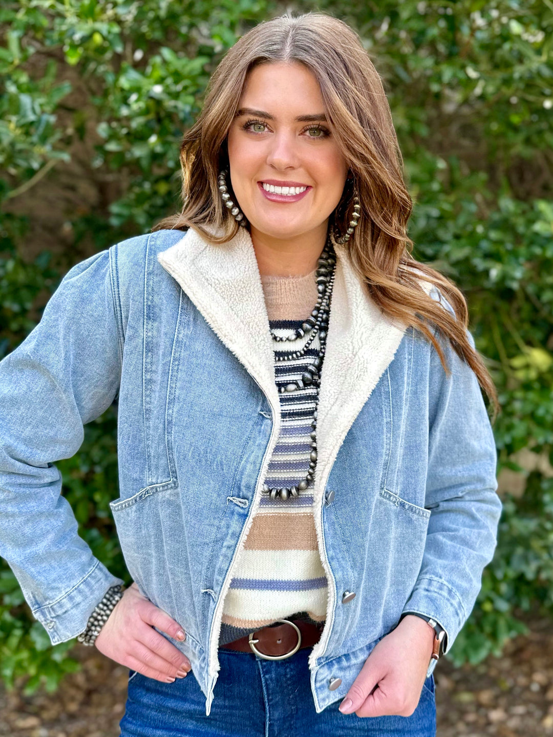 Adalyn Sherpa Denim Jacket