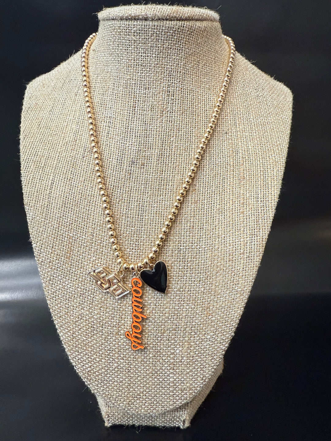 Oklahoma State Cowboys Ball Bead Charm Necklace
