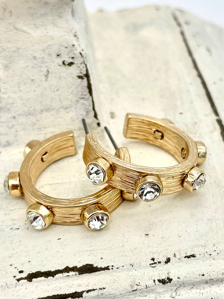 Sergio Gold & Rhinestone Hoops