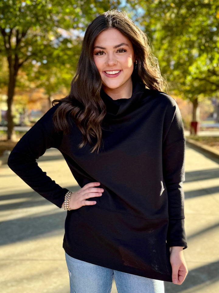 Coal Classic Black Turtleneck Top