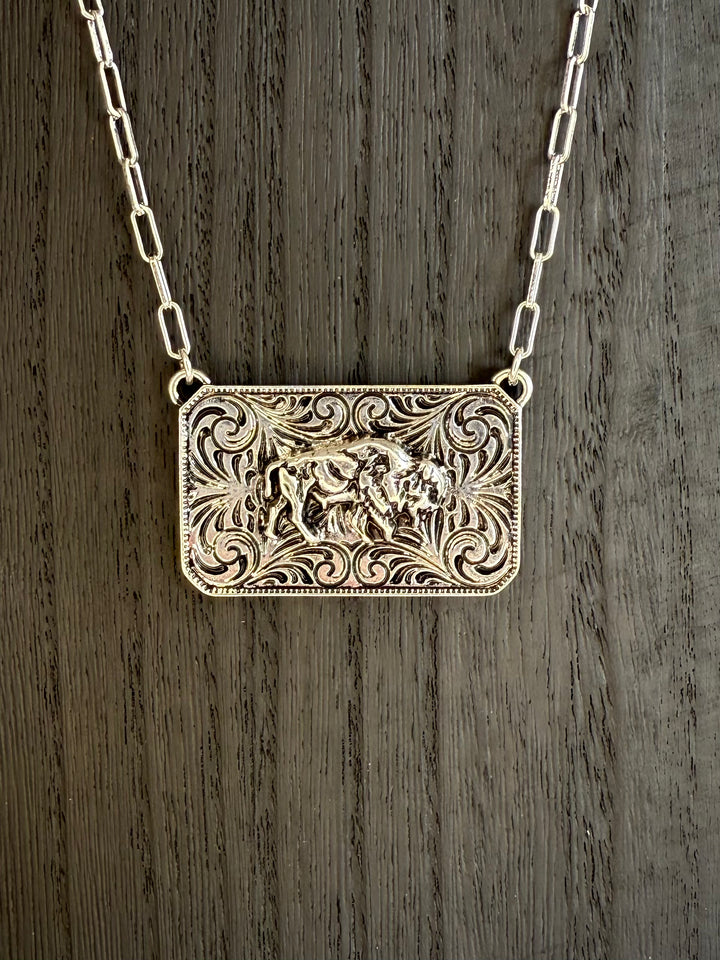 Buffalo Plate Necklace