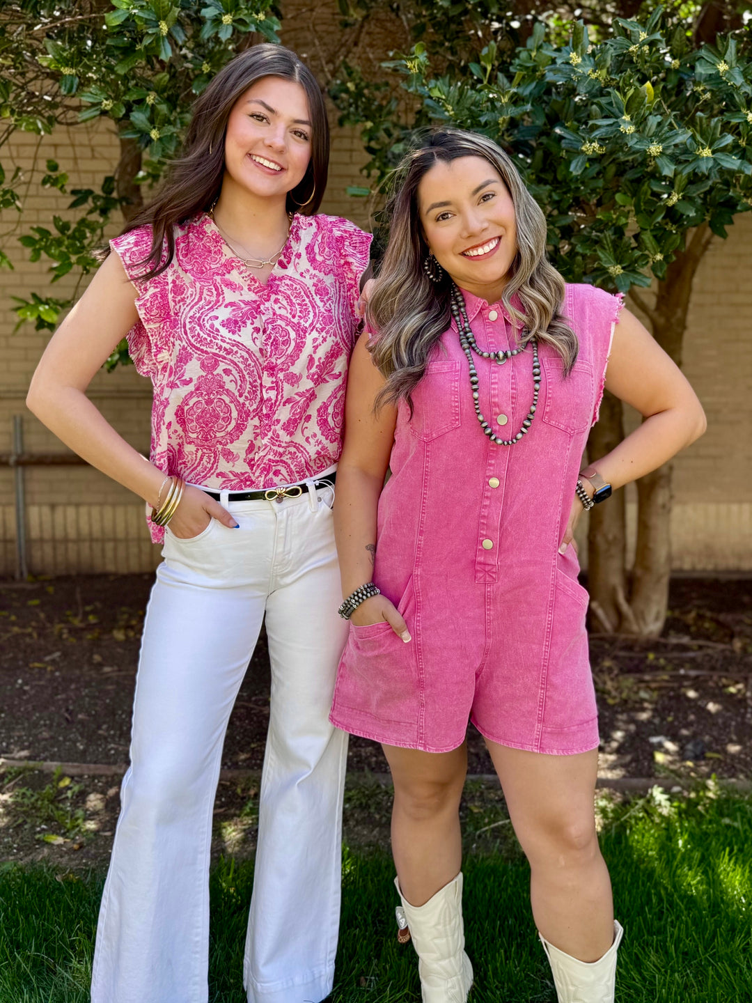 Pink Vintage Wash Romper