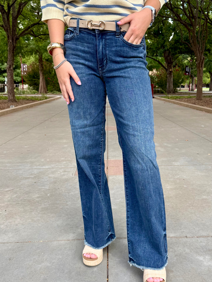 Nola Mid Rise Wide Leg Jean by Judy Blue