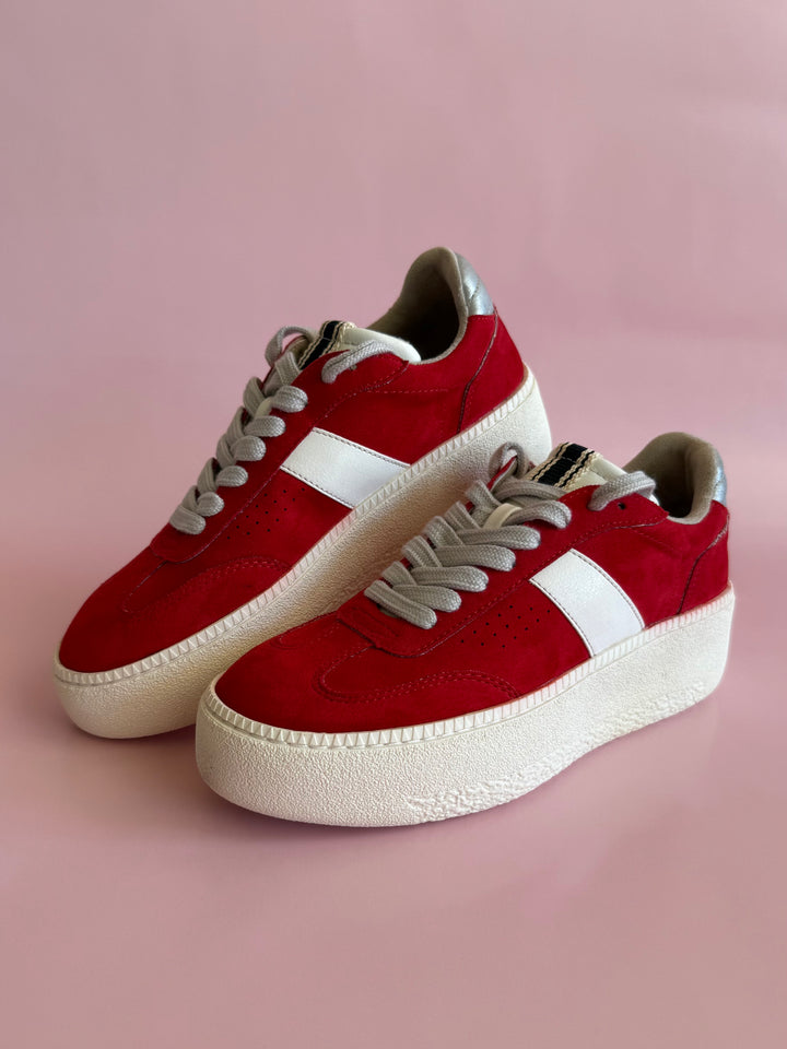 Stacey Red Suede Sneaker by Shu Shop