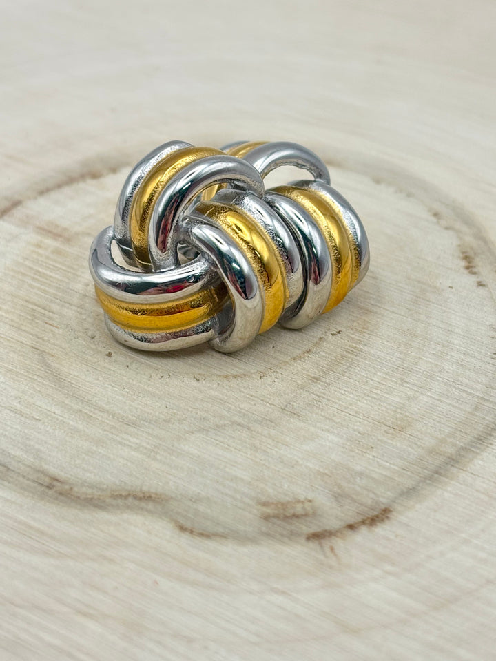 Silver & Gold Knot Earrings