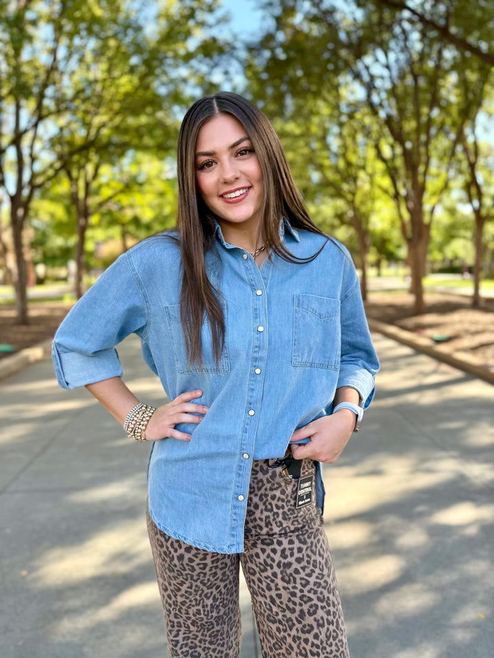 Slouchy Sunday Oversized Chambray Top